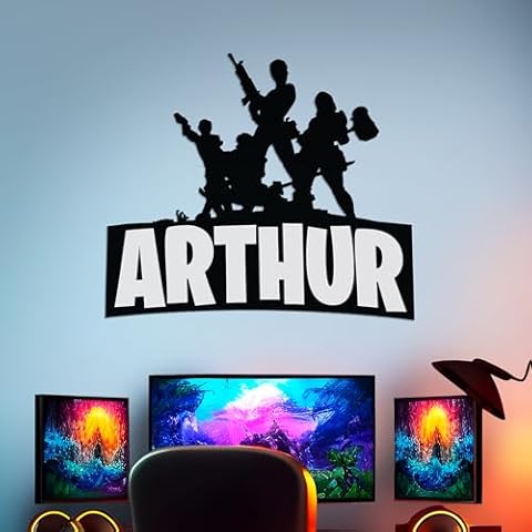 CRYPTONITE Personalized Name Famous Game Wall Decor I Wall Stickers for Bedroom Decor I Nursery Wall Decal for Boys & Girls I Boys Bedroom Decor I Stickers for Kids Wide 20"x18" Height (Small) Cover