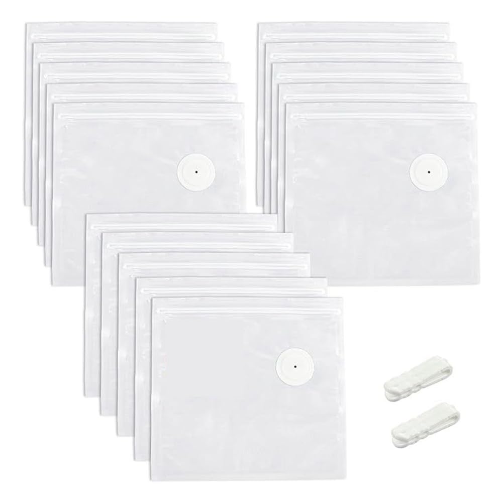 Aundhegrtt Vacuum Zipper Bags with Air Valve for Food Storage, Reusable Vacuum Sealer Bags for Sous Vide& Freezer