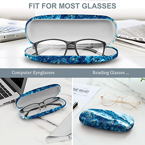 Image of FINTIE Hard Shell Eyeglasses Case, Portable Protective Glasses Cover Eyeglass Holder Box with Cleaning Cloth for Men Women