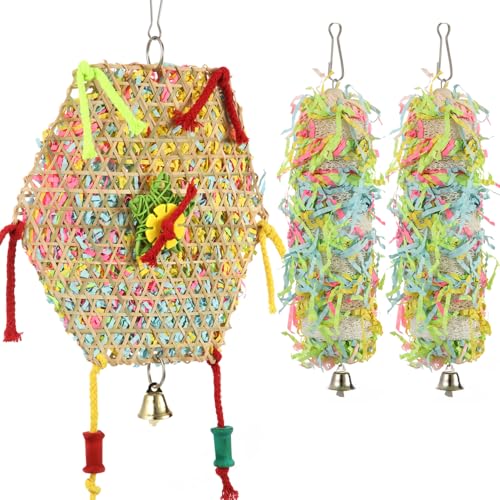 Juguetes masticables para pájaros, Juguetes de trituradora de Jau...