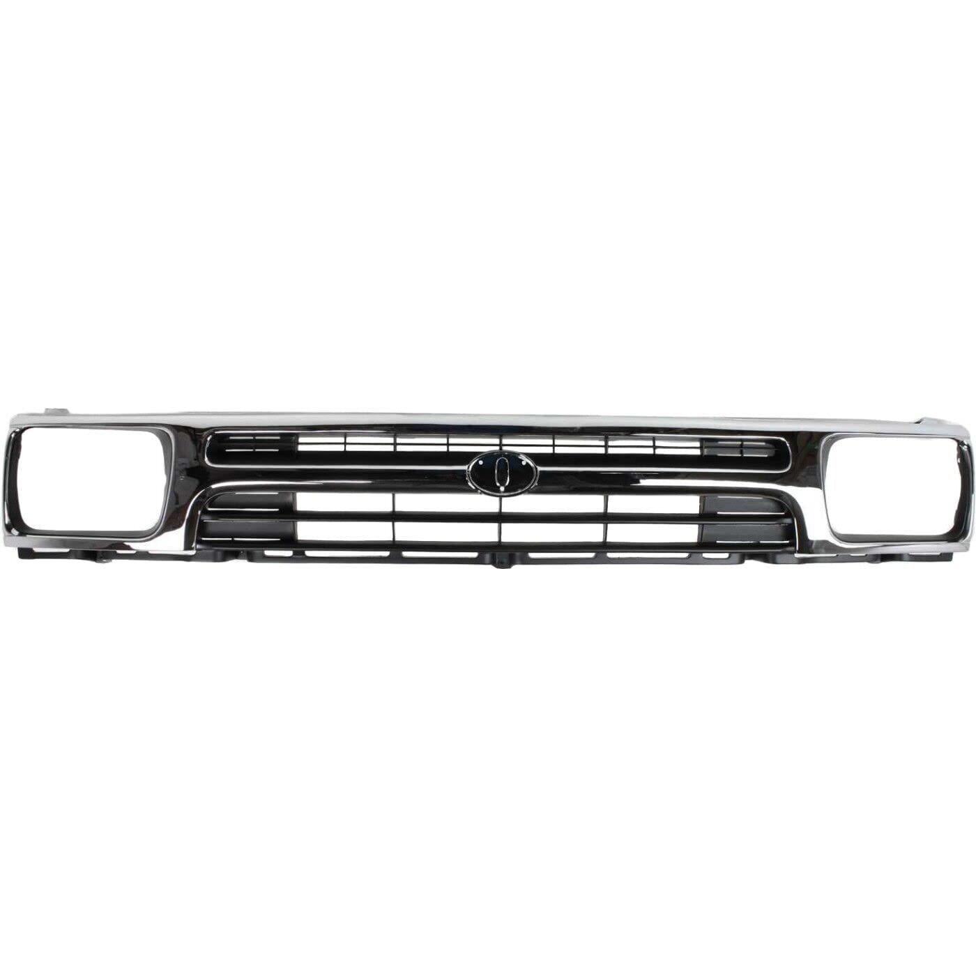 Jumbo Auto PartsReplacement New Grille Assembly For Toyota Pickup 1992 1993 1994 1995 Front Side, Chrome Shell Painted Black Insert, Made Of Plastic TO1200128 5311135070
