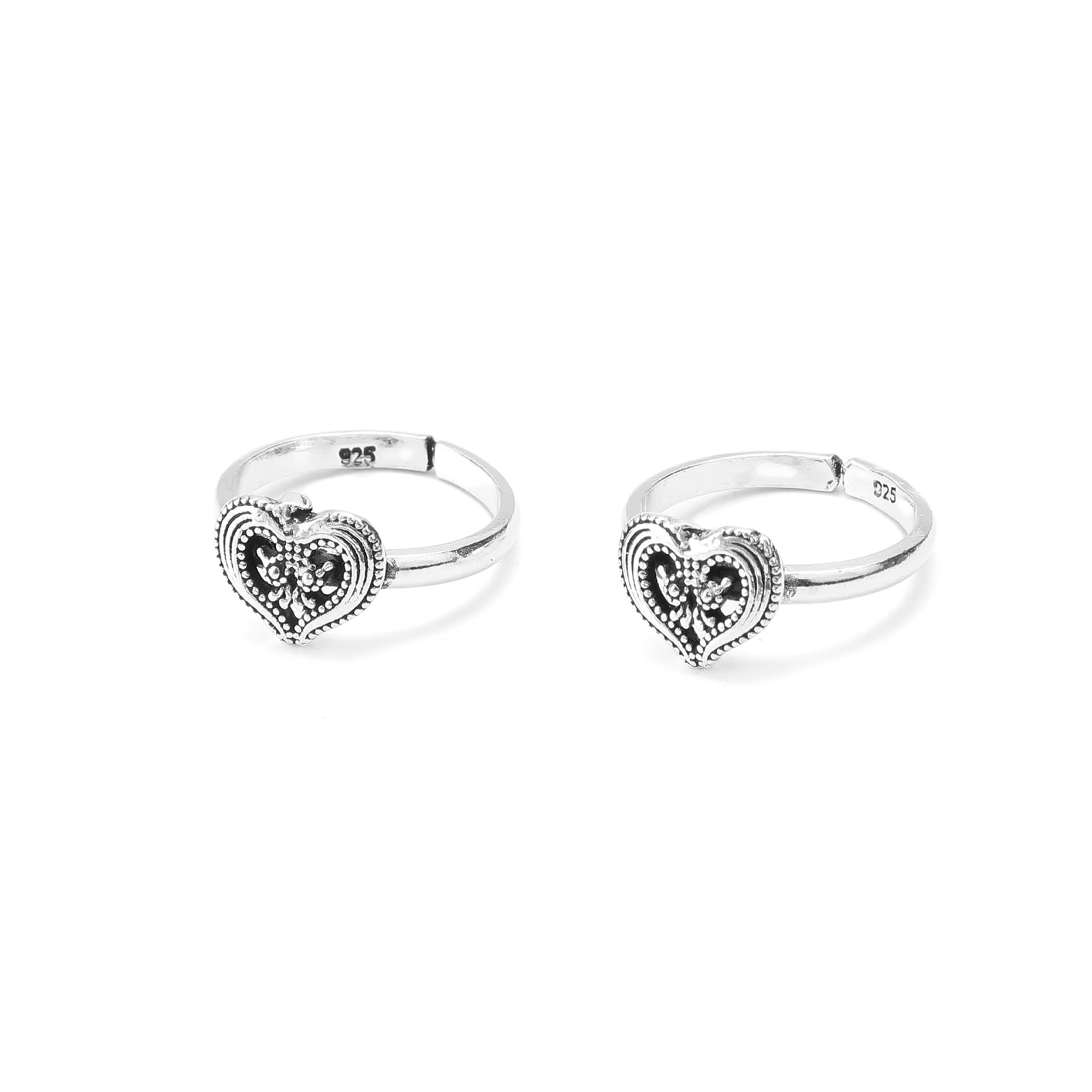 925 Pure Silver Heart Shaped Designer Toe Ring, Bichhiya For Girls & Women| Perfect Valentine Gift For Her-image-38