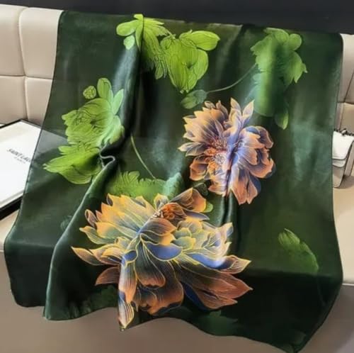 Image of MALINA Women's Polyester Silk Satin Stole Scarf - Soft Lightweight Fashion Wrap, Elegant Floral & Gradient Design, summer stole,Scarf For Women,Premium Stole,Large Size 180x90 cm'