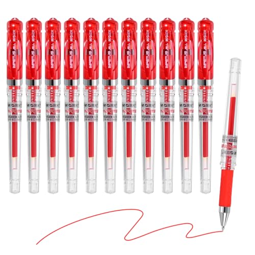 Bolígrafo Gel M&G Punta Media 0.7mm Pack 24 Rojo