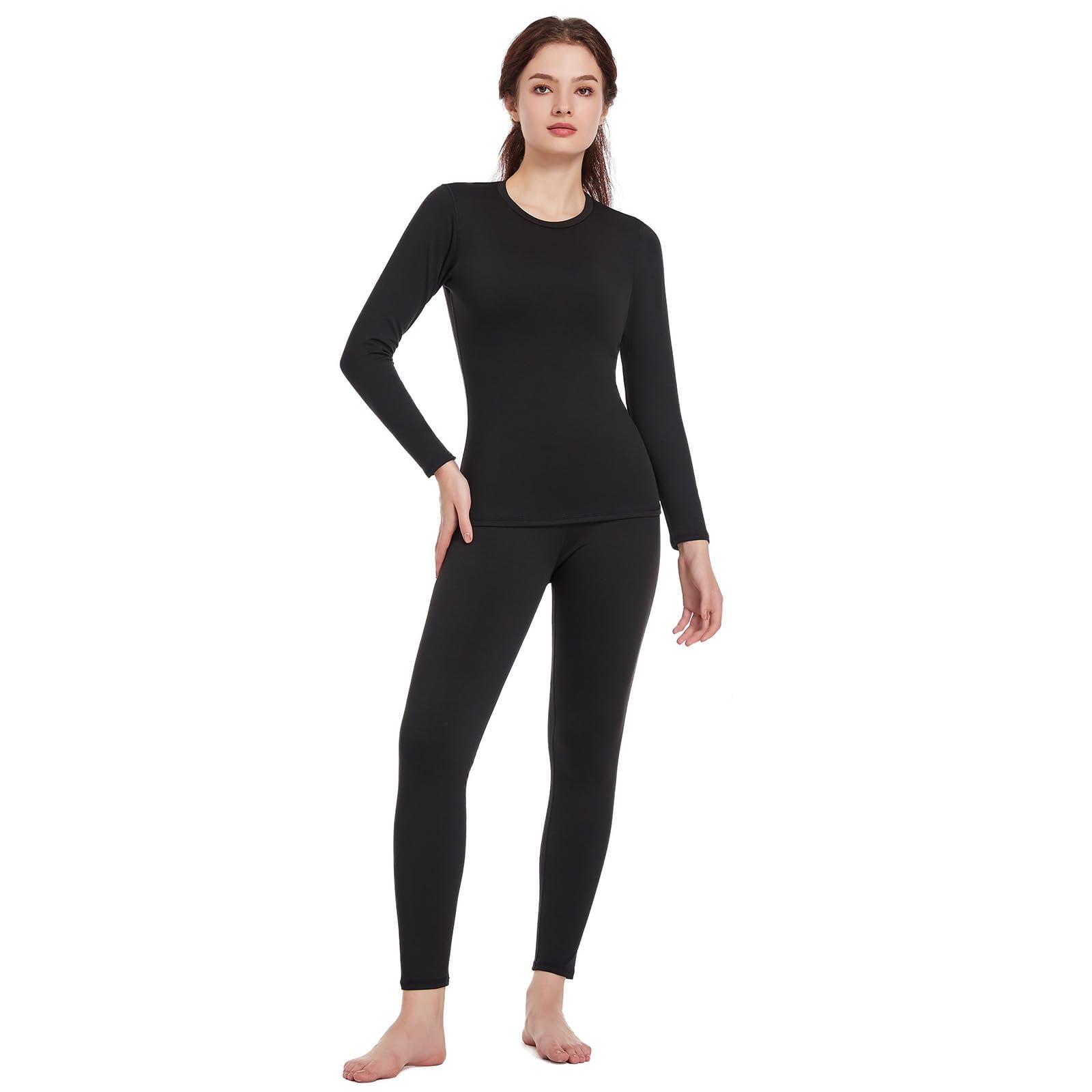 TBoonor Intimo Termico Donna,Biancheria Intima Termica per Donna,Traspirante e Funzionale,con Interno in Felpa-Set Ultra-Morbido di Biancheria Termica per l'inverno
