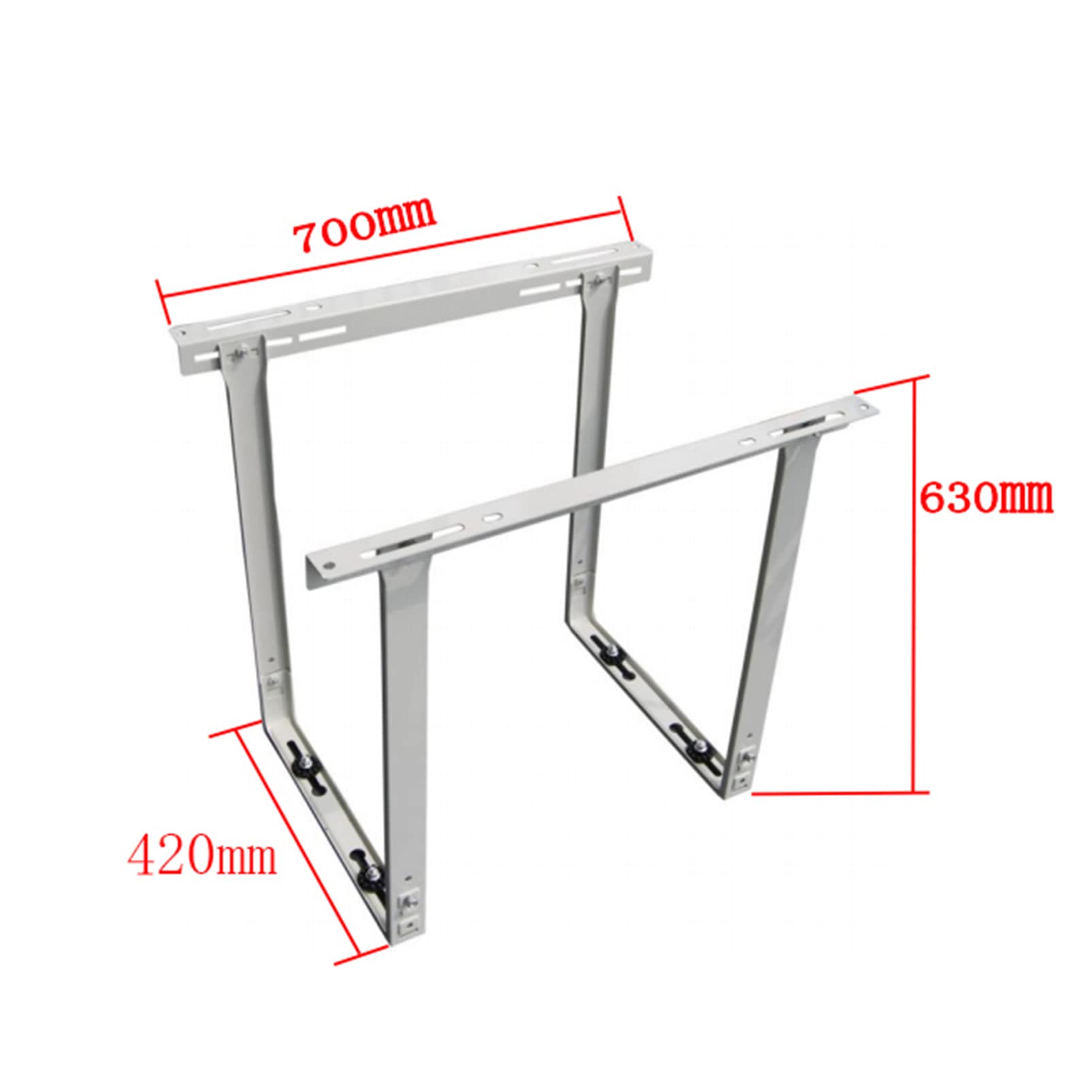 Support Mural/plafond Pour Climatiseur Split - En Acier Galvanisé - Dimensions 70x63x42 Cm - Charge Max 136 Kg