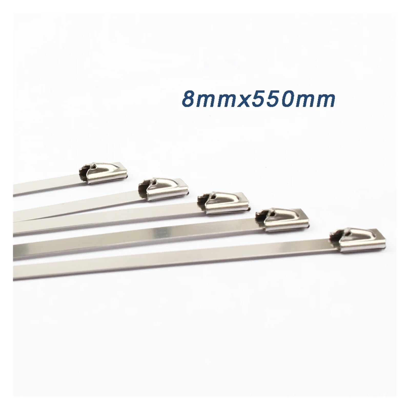 Lochband Edelstahl 100 Stück 8 mm breite, selbstsichernde Edelstahldrähte, Metallkabelbinder, Kabelbinder(8mmx550mm)