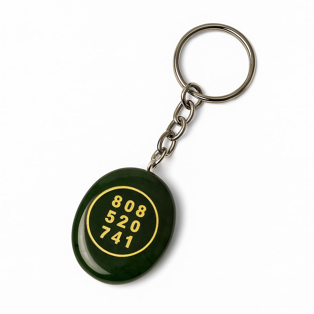 Fikup Certified Green Jade Zibu Keychain – Premium Semi-Precious