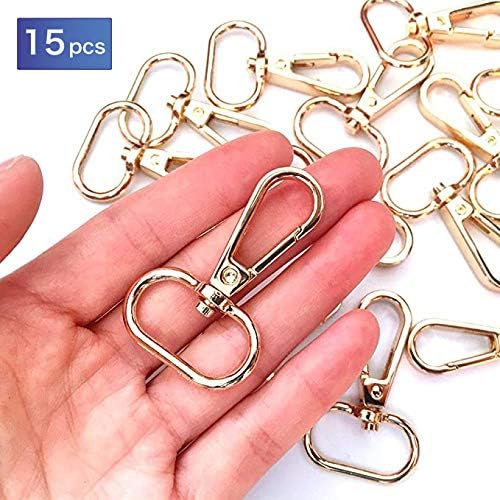 1 inch Swivel Lobster Clasps Gold 15pcs Push Gate Snap Hook Clasp 1" Swivel Hooks for Purse Bag Making Lobster Clasp Swivel Snap Hooks Clips - Image 4