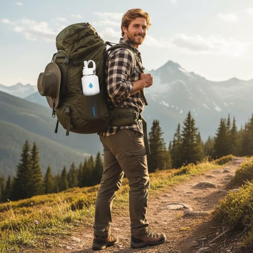 Image of SENDESTAR 32oz Water Bottle Wide Mouth Stainless Steel Vacuum Insulated Double Wall with 2 Straw Lids Fit in Any Car Cup Holder