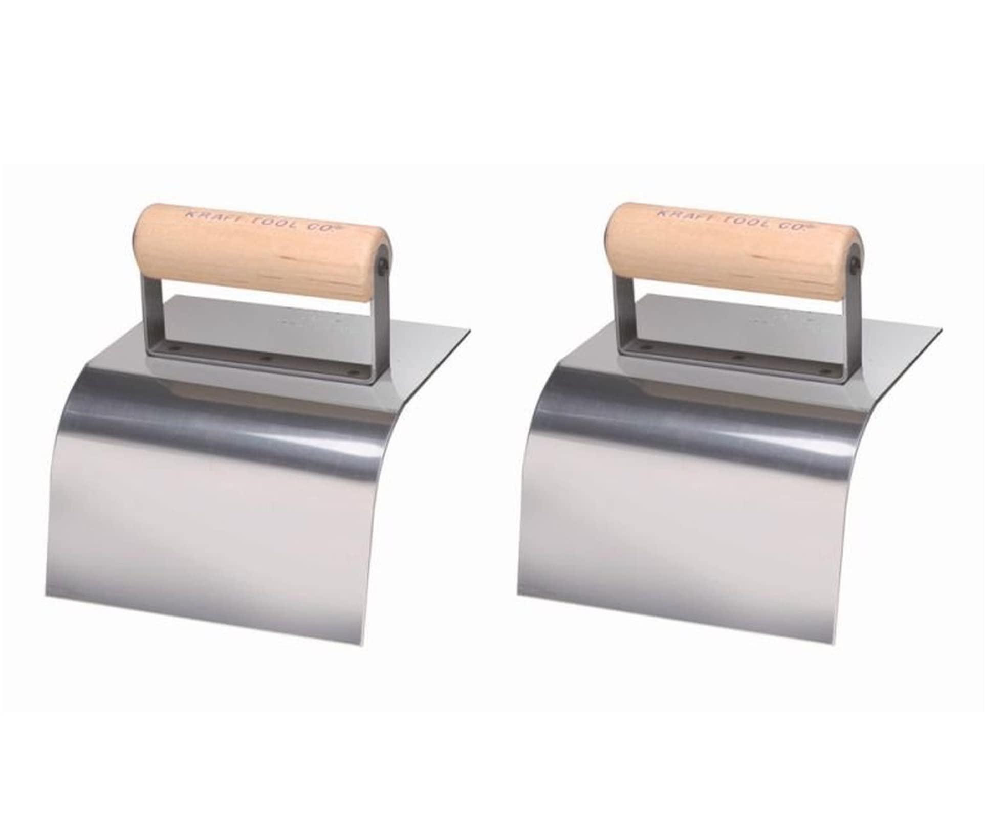 Kraft Tool Co. CF193 6 in. x 5 in. Curb Tool with 2 in. Radius and Wood Handle, 2-Pack