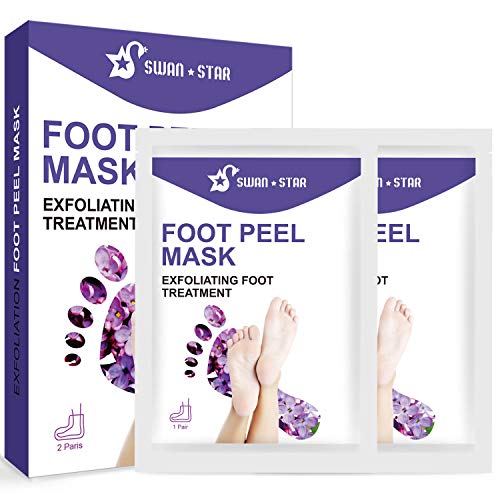 Foot Peel Mask 2 Pack, Swan Star Foot Mask for Soft Baby Feet - Exfoliating Foot Peel Masks That Remove Dead Skin Feet Peeling Mask, Remove Calluses and Dry Skin For Men and Women, Aloe and Lavender