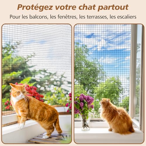 Filet chat balcon sans percer 8x2M renforcé et découpable - 7