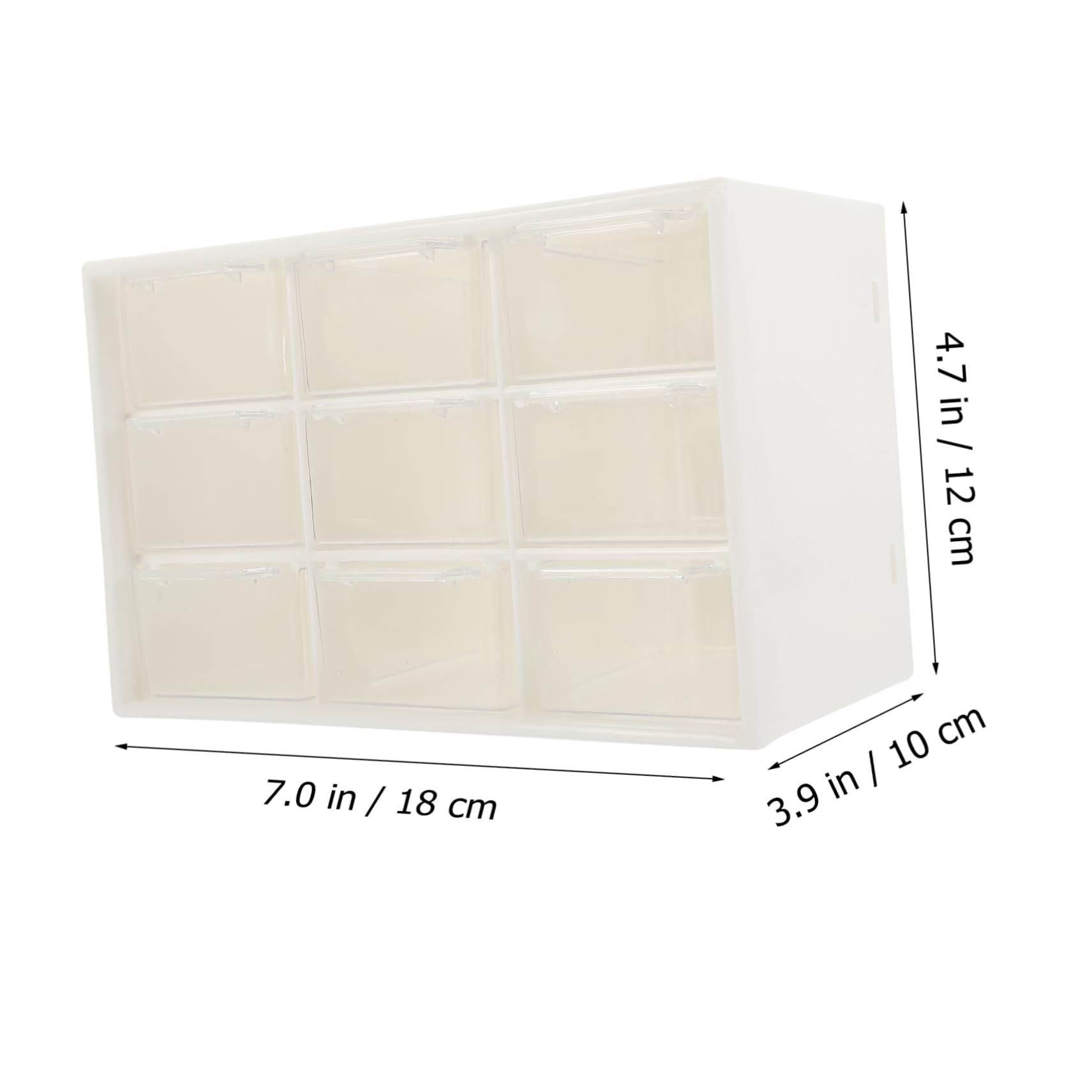 Alipis Caja Organizadora de Cajones 9 Compartimentos, 4 Piezas | Plástico Beige, para Cuentas y Pendientes, Práctica para Cosméticos y Manualidades