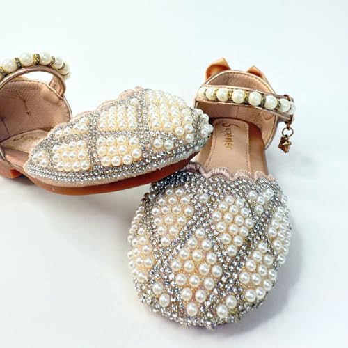 Girl's Princess Dress Shoes Pearls Rhinestone Glitter Spring Summer2