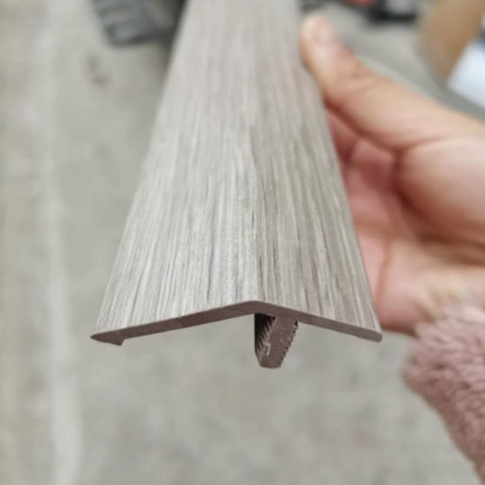 Nilza L Floor Transition Strip For Wood To Tile 0.5"-0.7" Height, Pvc Threshold Strip Floor Edging Trim Strip, Thresholds Cover Strips For Doorways Flooring, Vintage Style (Color : )