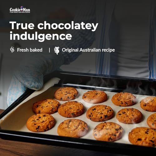 Image of CookieMan Choco Chip Cookies - 200g Canister | Indulgent Chocolate Chip Flavour | Premium Freshly Baked Crunchy Australian Cookies | Perfect for Snacking, Sharing & Gifting (Pack of 2)