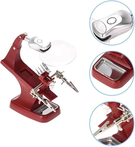Helping Hand Magnifier Soldering Station With 2 Led Multi-Functional Welding Magnifier With Clamp And Alligator Clips For Soldering, Assembly, Repair And Crafts #TOP6