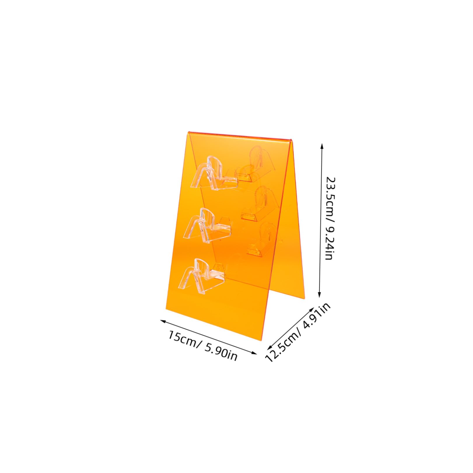 Espositore per Occhiali in Acrilico Trasparente Doppia Faccia Base Stabile e Design Moderno per Negozi ed Esposizioni Arancione