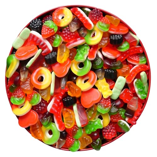Hibisco Halal Sweets Gift Box 1.25kg Luxury Pick & Mix Tin Premium Candy Hamper for Sharing Eid & All Occasions (Mixed Gummies (Sweet))
