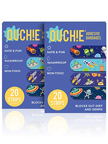 Image of Ouchie Non-Toxic Printed Bandages Double Combo (40 Pack) - Space Blue