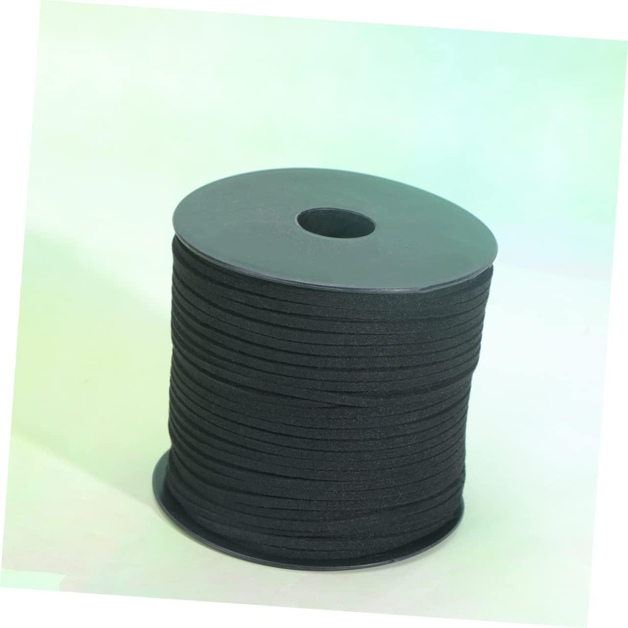 90M Roll of Double-Sided Plush Leather Cord for DIY Jewelry Making Microfiber String for Crafts Black Color for Bracelets and Necklaces