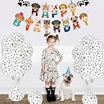 Dog Birthday Party Supplies - Cut Puppy Dog Paw Party Supplies for Doggy, Kids, Birthday Includes Plates, Cups, Napkins, Tableware, Tablecloth, Banner, Balloons, Cake Toppers - Serves 20 - Image 5