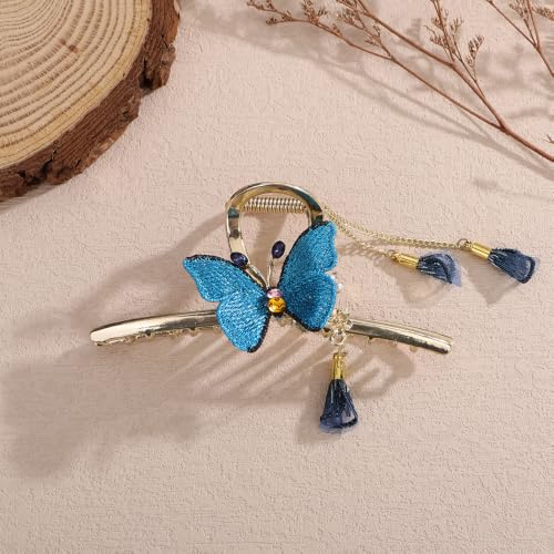 Pinza para cabello Wiwpar con diseño elegante azul miniatura 4