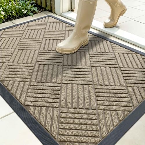 Image of OLANLY Front Door Mat Outside Entrance 35x23, Waterproof Heavy-Duty Doormat