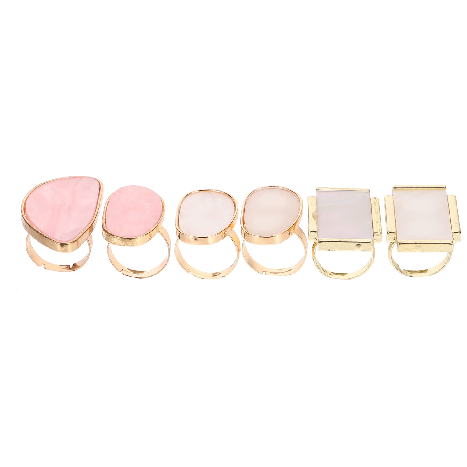 LALAFINA 18 Piezas Paleta De Anillos Placa De Mezcla De Color Polaco Mezcla Cosmética Mini Herramientas Paleta De Arte De Uñas Anillo De Ónix Mini Uñas Resina Pestañas Postizas Clavo