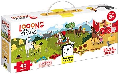 Banana Panda Looong Puzzle Stables - Large Floor Jigsaw Puzzle for Kids Ages 3 Years & Up,Multicolor