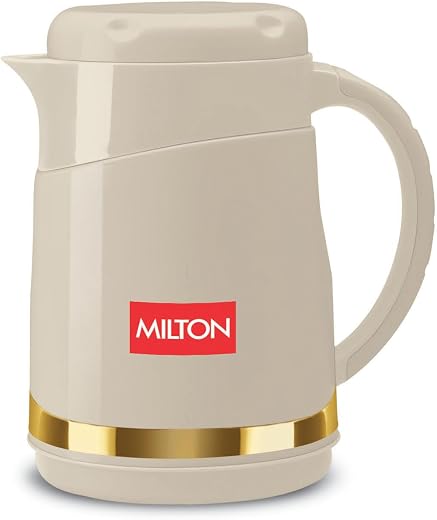 Milton Renova 500 Water Jug, PU Insulated Inner Stainless Steel Hot &amp; Cold Jug, BPA Free, Leak Proof, 450ml, Beige, Ideal ...
