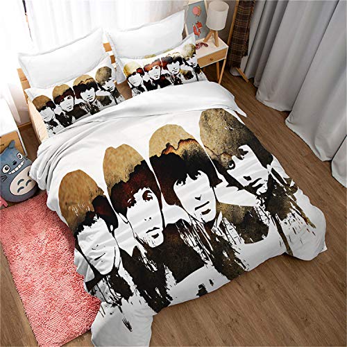 NICHIYO The Beatles Parure de lit avec Housse de Couette et Deux taies d’oreiller en Microfibre 3D Digital Print, 03… - Les Beatles, Paul McCartney, John Lennon, RIngo Starr, George Harrison NICHIYO The Beatles Parure de lit avec Housse de Couette et Deux taies d'oreiller en Microfibre 3D Digital Print, 03… – Image 4