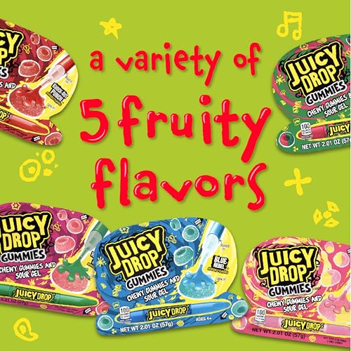 Juicy Drop Sour Candy Gummies 16 Ct Sweet Chewy Candy w/Sour Gel - image 3