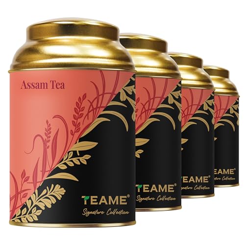 Image of TE-A-ME Assam Leaf Tea Tin- 200g Total (4 Tins x 50g) | Premium Assam Leaf Tea 200 grams