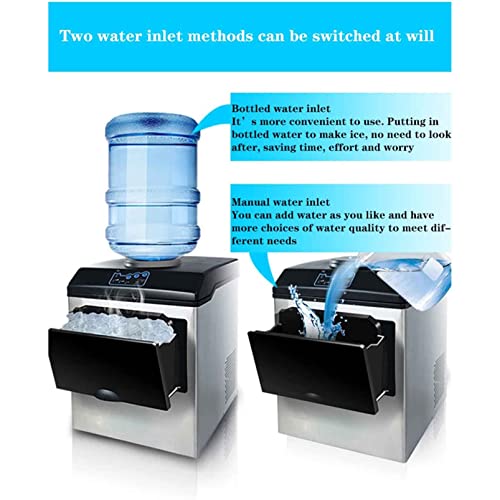 Máquina multifuncional para hacer cubos de hielo con función de agua fría, fabricadora de hielo que produce en 8-12 minutos, 25 kg/24 h, pantalla LED, portátil, hecha de acero inoxidable para uso doméstico o de oficina miniatura 3