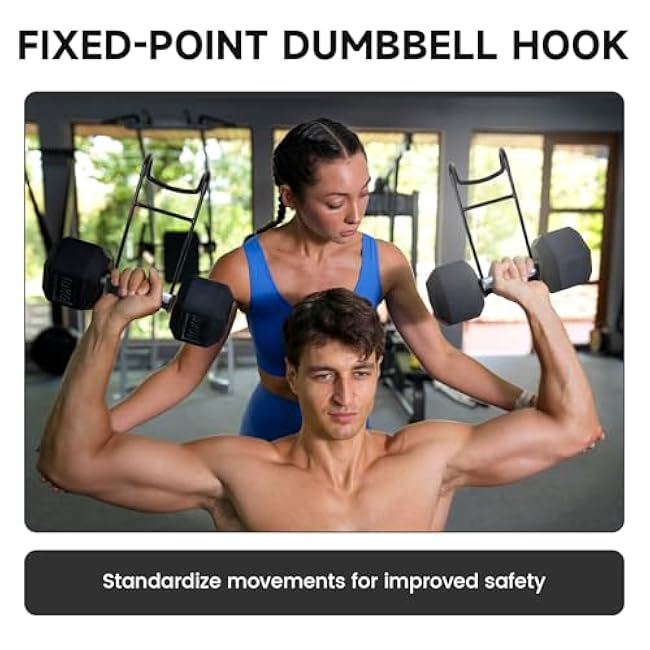 2 Pack Dumbbell Spotter Hooks, Dumbbell Hooks Spotter Bench Press, Heavy Duty Hang Dumbbells Rack Attachments for Weight Lifting Accessories for Arms Chest Wrist Grips Hold Up 250 Lb