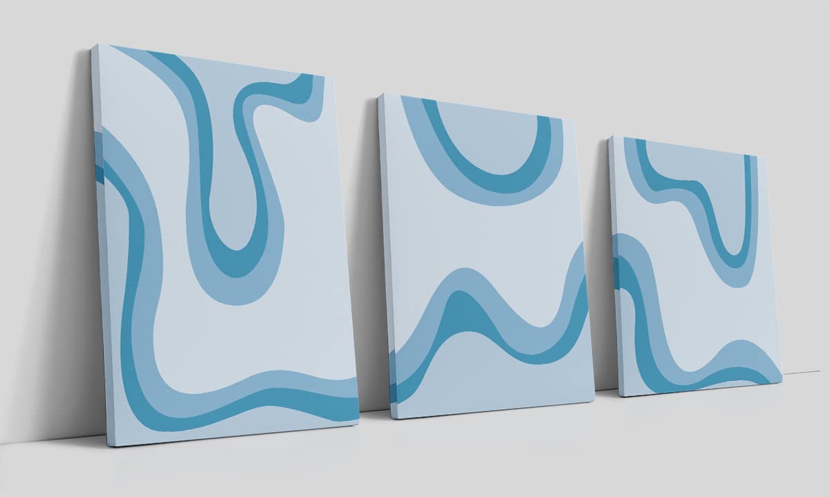 Amazon.com: LiTiu Abstract Sky Blue Gradient Melt Wave 70s Retro