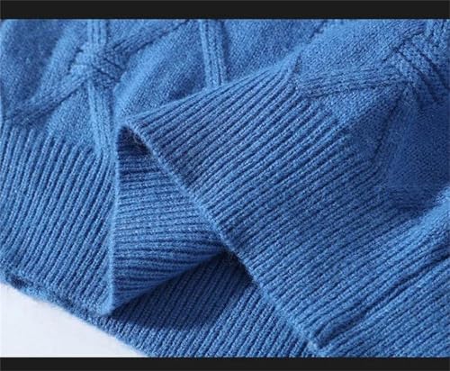 Men's Warm Knitted Sweaters Solid Fall Winter Knitting Crew Neck Pullovers Soft Kniited Sweater3