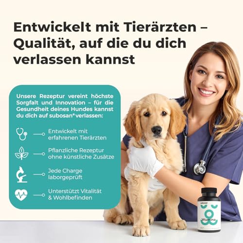 subosan® Wumina – Wurm-Kraut Tabletten für Hunde – für eine stabile Darmflora & EIN gutes Bauchgefühl – kein Anthelminthikum