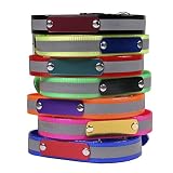Personalized Reflective Dog Collar for Small Dogs - Color Midnight Black - Laser Engraved Name Plate