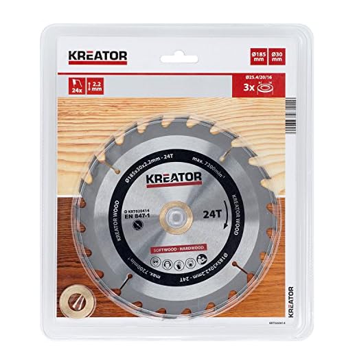 KREATOR KRT020414 - Disco de sierra madera 185mm24d