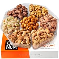 Oh! Nuts 7 Variety Nuts Gift Basket - Healthy Food Assorted Nuts Gifts Baskets - Holiday Gourmet Gift Boxes - Gift Box Ideas for Birthday, Corporate, Men and Women - Premium