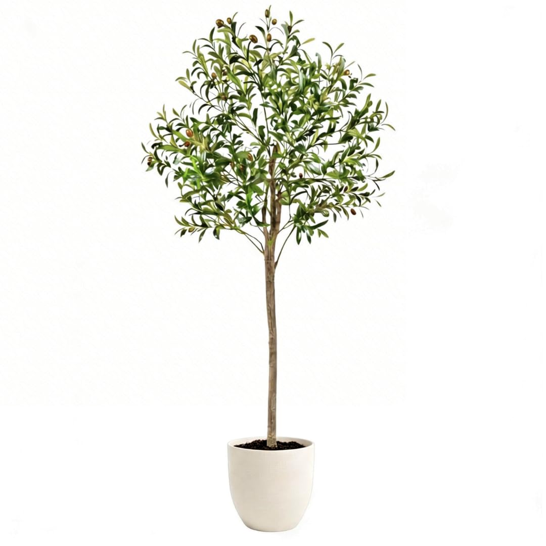 edihome, Planta Artificial Grande, Olivo 120 cm – Decorativas, Árbol, Decoración Hogar, para Interior, Oficina, Hoteles, Eventos, Planta Artificial Realista con Detalles Mediterráneos (Olivo, 120) — view 16