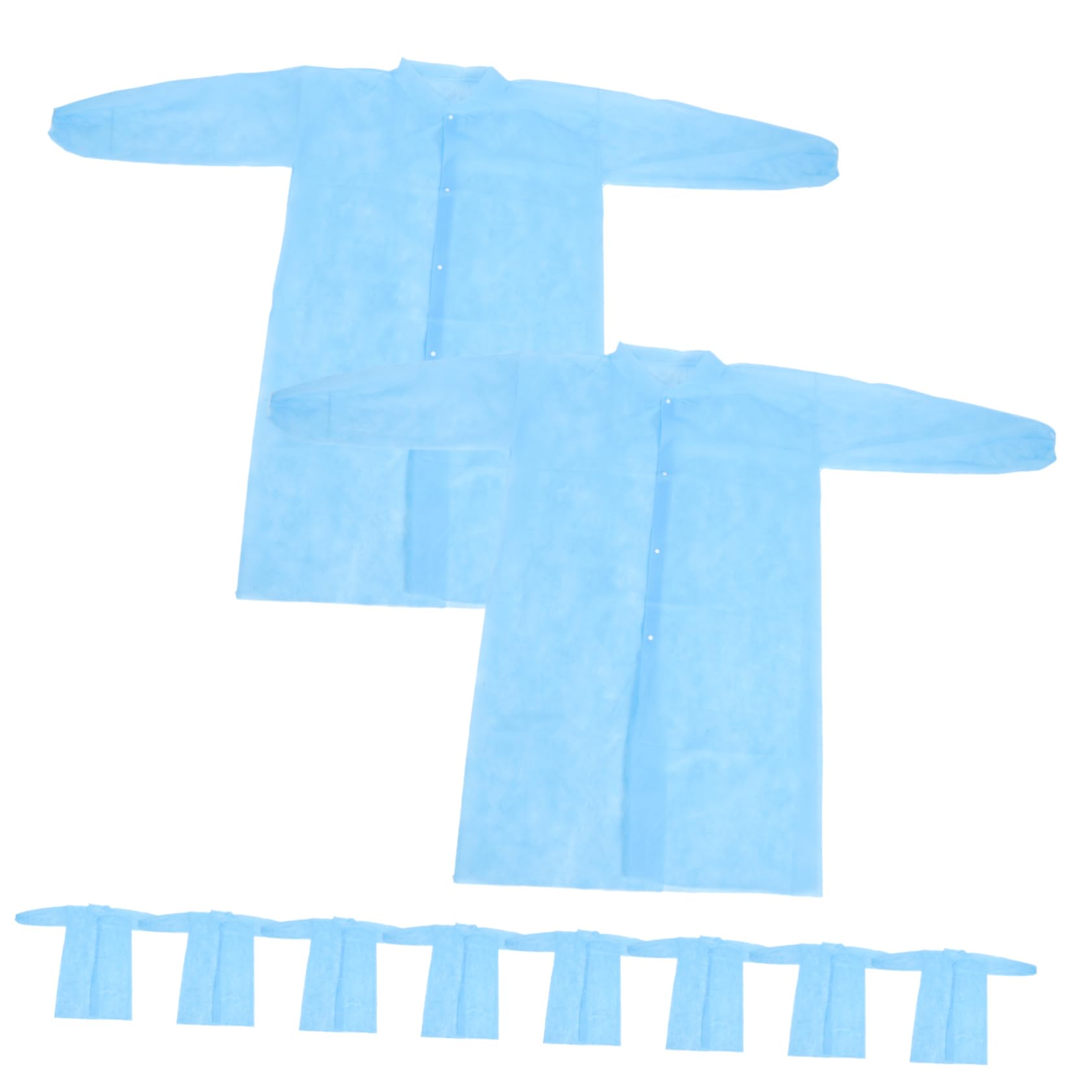 TEHAUX 10pièces Blouse De Laboratoire Jetable Pour Femme Protection Respirante Lot De Blouses De Laboratoire