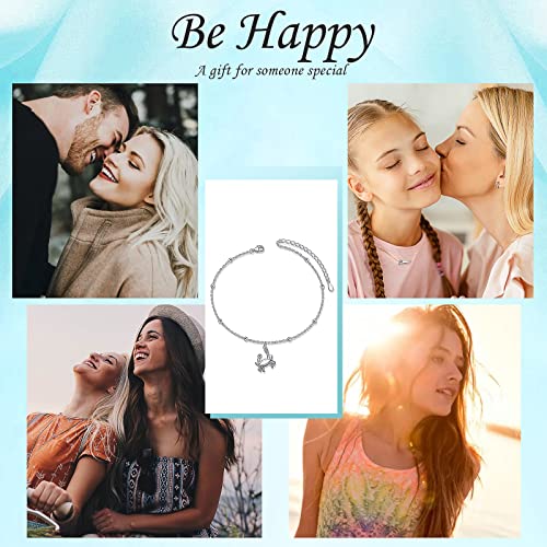 Image of S925 Sterling Silver Anklet for Women Adjustable Plus Foot Ankle Bracelet