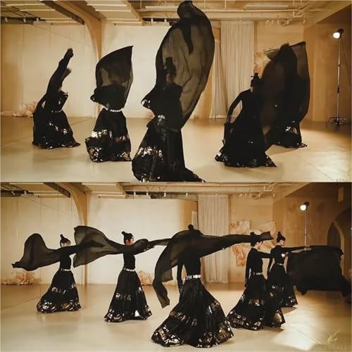 Éventail de danse en soie véritable pour spectacle de danse orientale