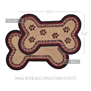 VHC Brands Braided Cotton Rug Small, Cotton Area Rug, Accent Rug, Floor Decor, Connell Collection, Bone Shape 11.5x17.5, Burgundy VHC Brands Braided Cotton Rug Small Cotton Area Rug Accent Rug Floor Decor Connell Collection Bone Shape 115×175 Burgundy
