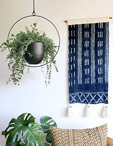 Hanging Planter for Indoor Outdoor Plants Metal Mid Century Minimalist Wall Ceiling Plant Hanger Hanging Flower Pot Basket Holder for Home Office Décor, Black - Image 3