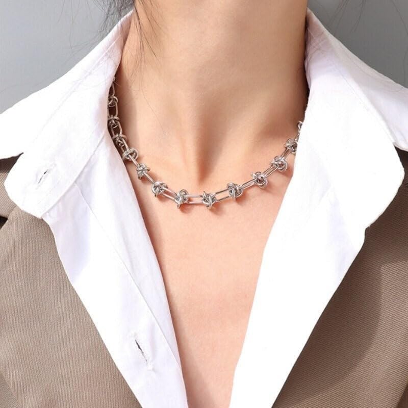 Gold Necklace for Women 14K Gold Plated Chunky Gold Chain Necklaces Personalized Stainless Steel Gold Chain Chunky Necklaces for Women Trendy ﻿2